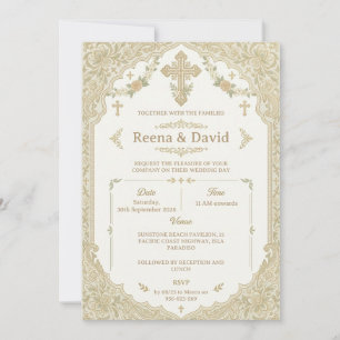 convite de casamento cristão indiano