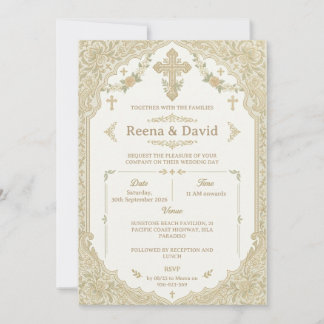 convite de casamento cristão indiano