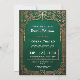 convite de casamento cristão indiano