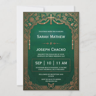 convite de casamento cristão indiano