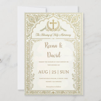 convite de casamento cristão indiano