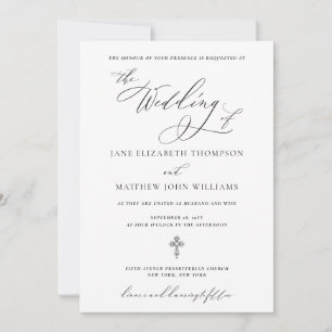 Convite de Casamento Cristão Jane com RSVP