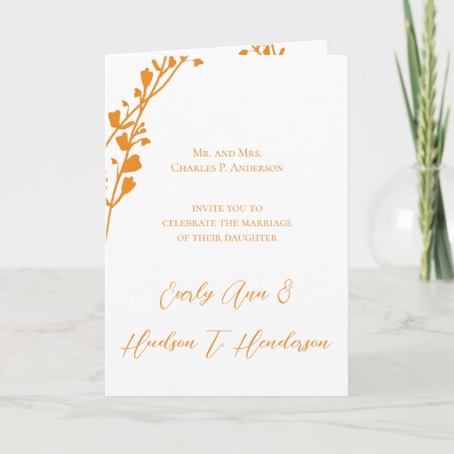 Convite de Casamento Cristão Mudar cor do cartão (Frente)
