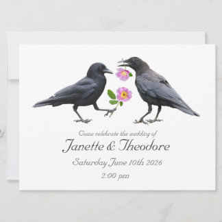 Convite de Casamento Crows Roses