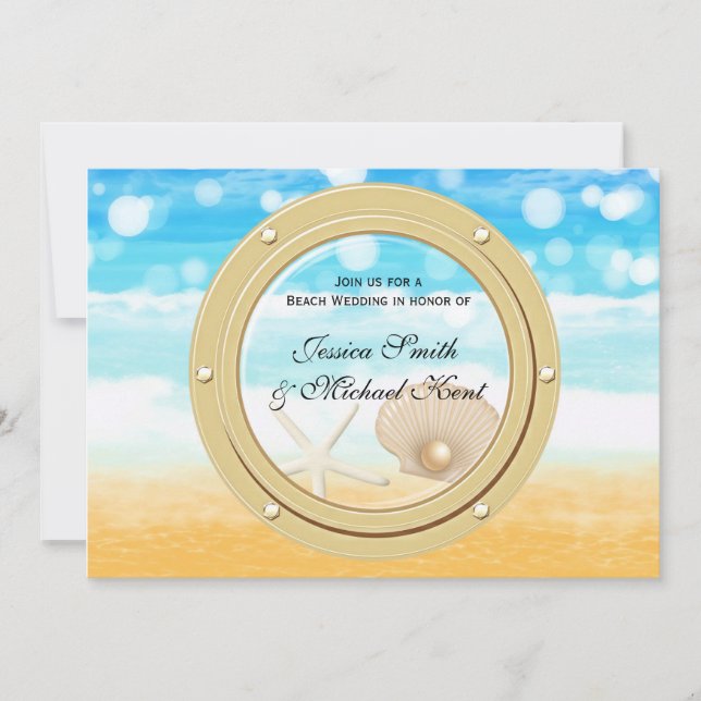 Convite de Casamento Cruzeiro Náutico de Praia Nav (Frente)