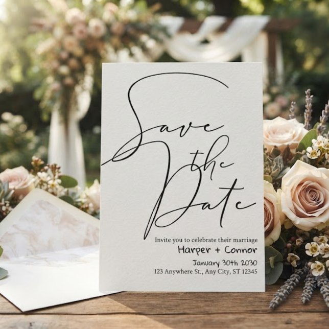 Convite de casamento Cute Doodle Save the Date (Criador carregado)