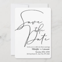 Convite de casamento Cute Doodle Save the Date