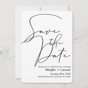Convite de casamento Cute Doodle Save the Date