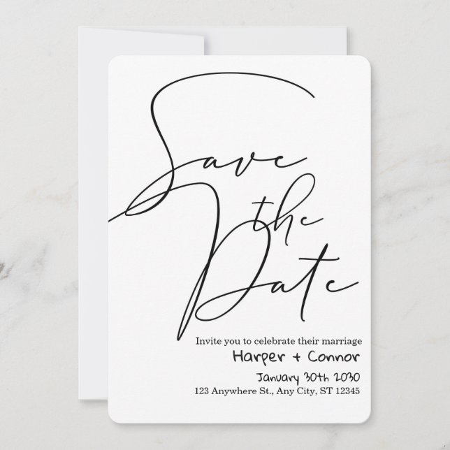 Convite de casamento Cute Doodle Save the Date (Frente)