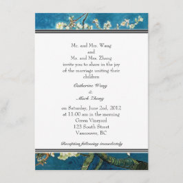 Convite de casamento da árvore de amendoeira em fl