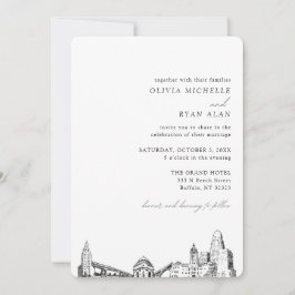 Convite de casamento da elegante silhueta de Buffa