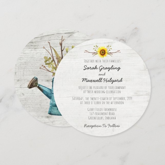 Convite de Casamento da Fazenda de Girassóis e Mad (Frente/Verso)