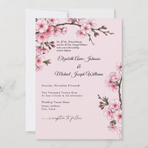 Convite de Casamento da Flor de Cerejeira