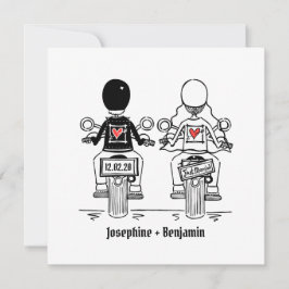 Convite De Casamento Da Noite De Motocicleta Perso