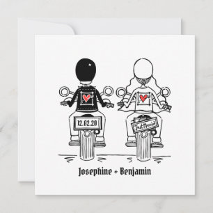 Convite De Casamento Da Noite De Motocicleta Perso