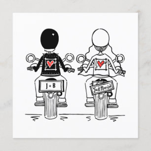 Convite De Casamento Da Noite De Motocicleta Perso