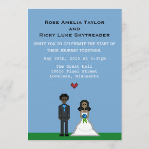 Convite de casamento da noiva & do noivo do Gamer