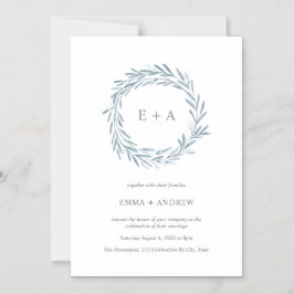 Convite De Casamento Da Noz Azul Elegante