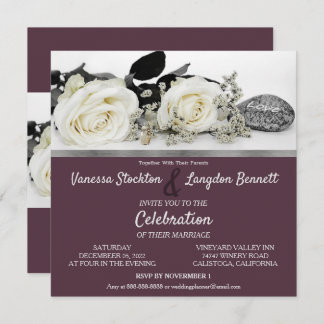 Convite de Casamento da Rosa Branca de Chic