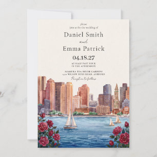 Convite de Casamento da Silhueta de Boston