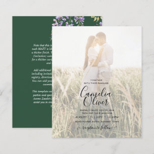 Convite de casamento da WISTERIA Roxa Verde LeahG