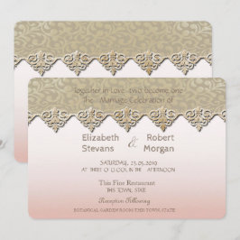 Convite de Casamento Damask Chic Elegante