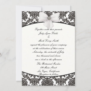 Convite de Casamento Damask Elegance