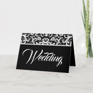 Convite de Casamento Damask - Preto e Branco
