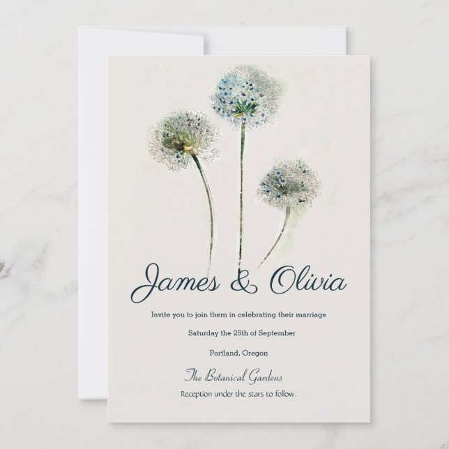 Convite de Casamento Dandelions (Verso)