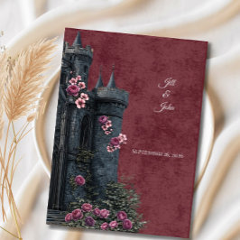 Convite de Casamento Dark Academia Castelo Florais