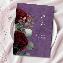 Convite de Casamento Dark Academia Crimson Noir
