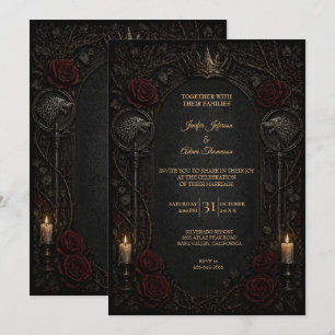 Convite de Casamento Dark GOT Gothic Halloween