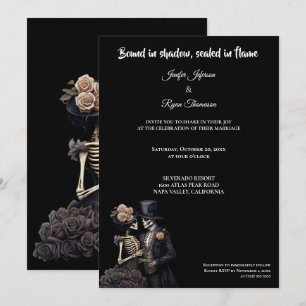 Convite de casamento Dark Gothic Halloween