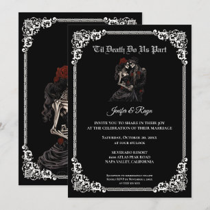 Convite de casamento Dark Gothic Halloween