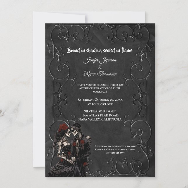 Convite de casamento Dark Gothic Halloween (Frente)