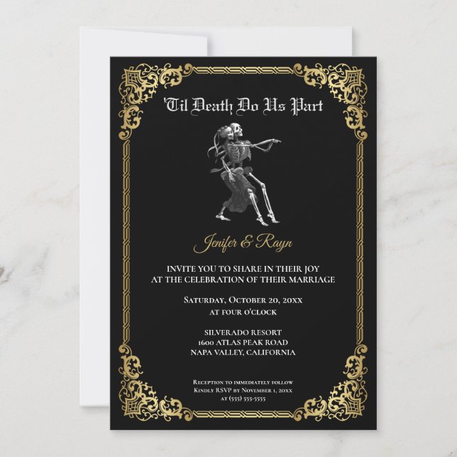 Convite de casamento Dark Gothic Halloween (Frente)