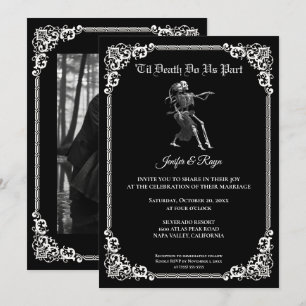 Convite de casamento Dark Gothic Halloween