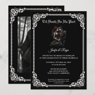 Convite de casamento Dark Gothic Halloween