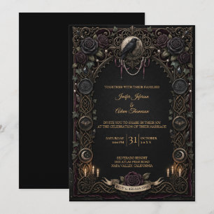 Convite de casamento Dark Gothic Halloween