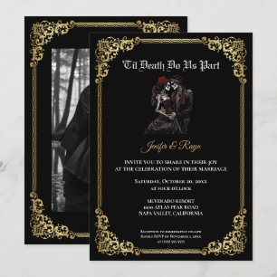 Convite de casamento Dark Gothic Halloween