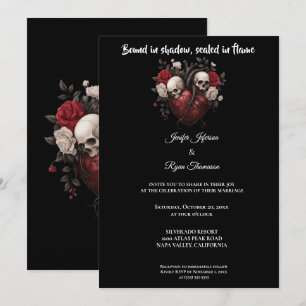 Convite de casamento Dark Gothic Halloween
