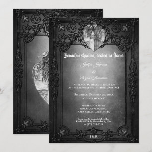 Convite de casamento Dark Gothic Halloween