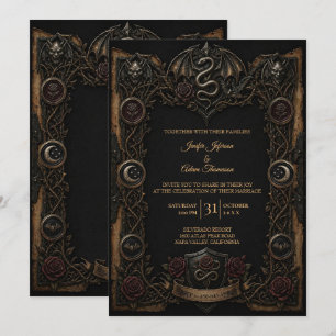 Convite de casamento Dark Gothic Halloween