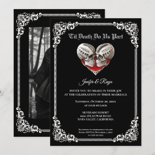 Convite de casamento Dark Gothic Halloween