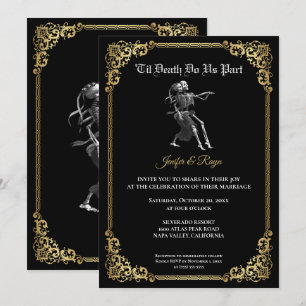 Convite de casamento Dark Gothic Halloween