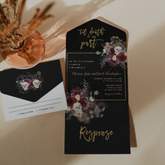 Convite de Casamento Dark Romance Gótico Tudo em U