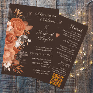 Convite De Casamento Dark Terracotta