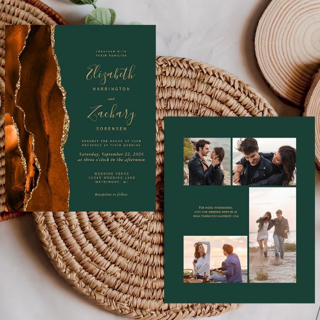 Convite de Casamento de 4 Fotos Orçamento Rust Ága (Criador carregado)