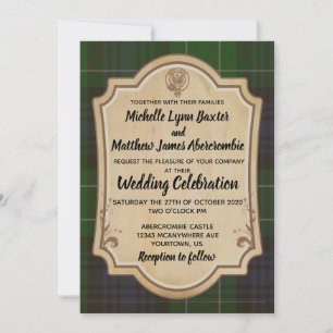 Convite De Casamento De Abercrombie Tartan