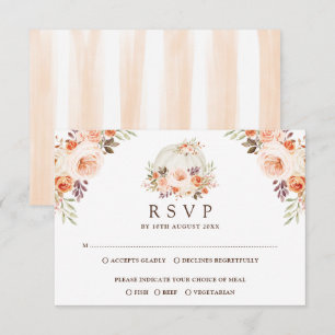 Convite de Casamento de Abóbora Branca Rústica com
